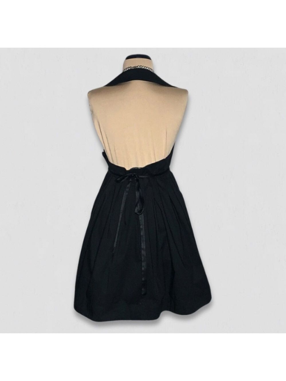 Bebe Halter Mini Dress Black Fit and Flare Medium - Picture 2 of 10